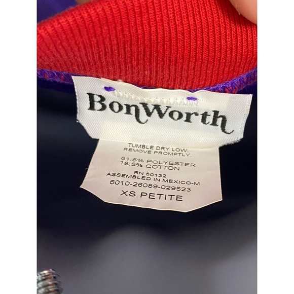 Vintage Red Hat Society XS Petite Shirt Purple With a Red Hat Fabulous Bonworth - Picture 4 of 8